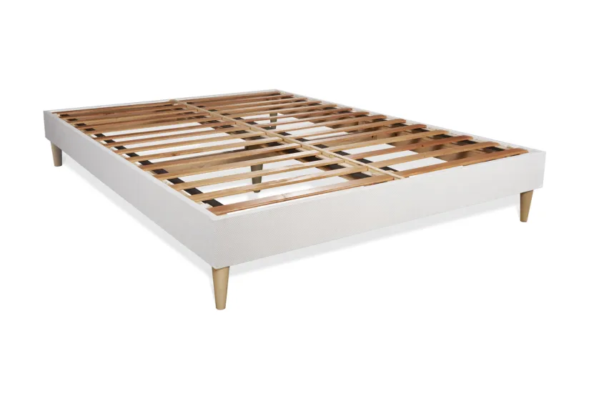 Pack lit complet 140x190 cm - Matelas + Sommier Blanc (en kit) + 2 oreillers + Couette - Active