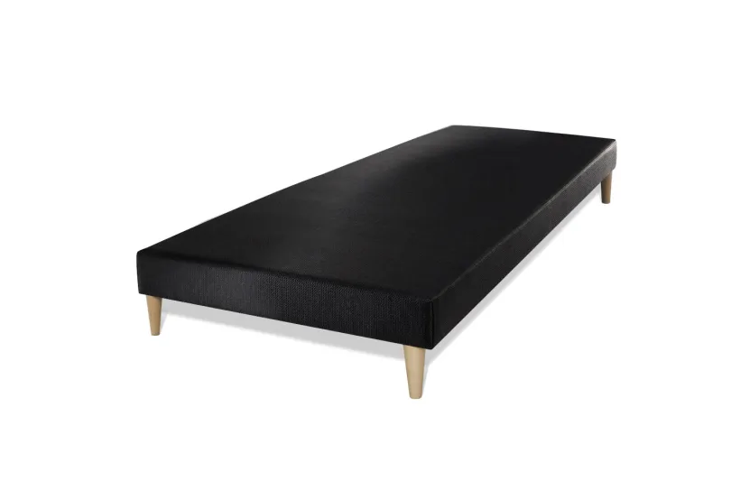 Ensemble Matelas Sommier 90x200 cm - Sommier Noir (déjà monté) - Soft