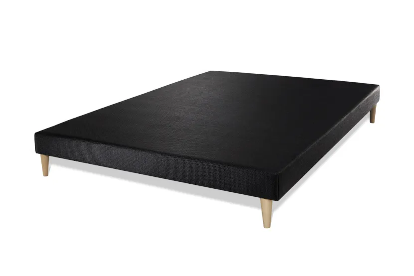 Pack lit complet 140x200 cm - Matelas + Sommier Noir + 2 oreillers + Couette - Active