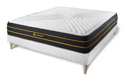 Ensemble Matelas Sommier 160x210 cm - Sommier Blanc (en kit) - Ultra