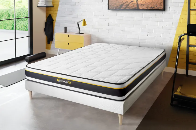 Ensemble Matelas Sommier 140x200 cm - Sommier Blanc (déjà monté) - Soft