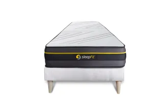 Ensemble Matelas Sommier 90x190 cm - Sommier Blanc (déjà monté) - Active