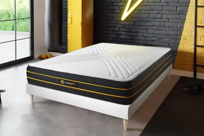 Ensemble Matelas Sommier 160x210 cm - Sommier Blanc (en kit) - Ultra