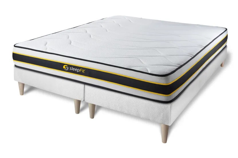 Ensemble Matelas Sommier 200x200 cm - 2 Sommiers Blanc - Flexy